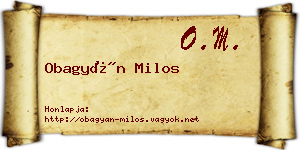 Obagyán Milos névjegykártya